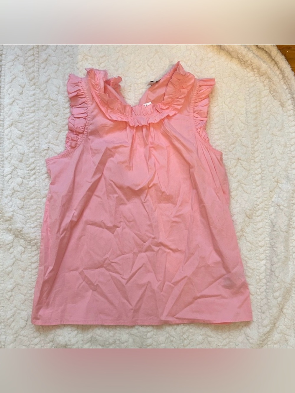 NWT J.Crew Sleeveless Pink Ruffle Blouse